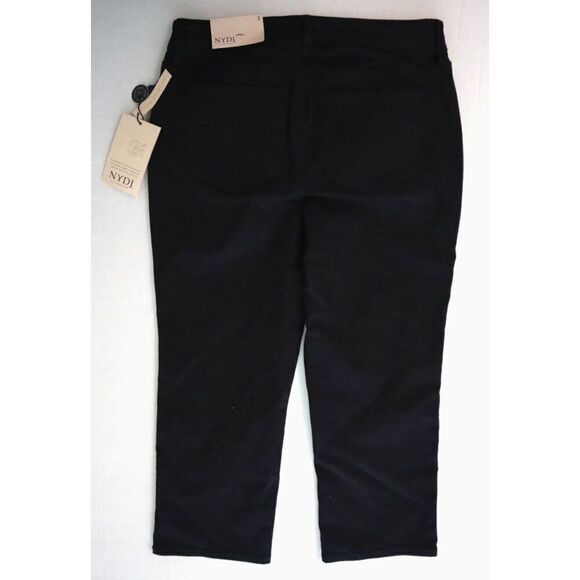NYDJ MFOZ8678 Women's Sz 2 Black Harper Crop Slim Straight Fit Jeans - Picture 2 of 12